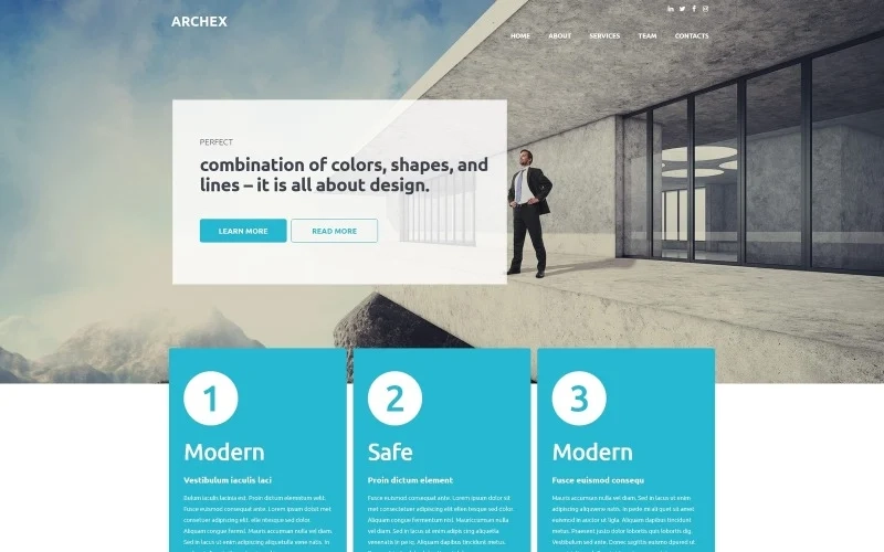 This architectural WordPress theme is meant for sites related to construction business