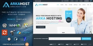 Arka Host: Responsive WHMCS Hosting  Corporate WordPress Theme. Easy-to-customize with a simple