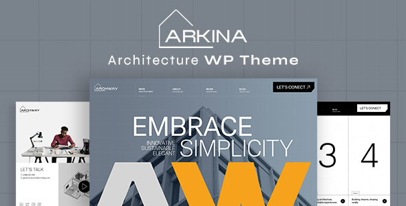 Showcase your architectural work with Arkina - the go-to WordPress theme for architects. Available at Bevaultx