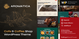 Aromatica - Cafe  Coffee Shop WordPress Theme The Aromatica - Cafe  Coffee Shop WordPress Theme is a beautifully crafted theme designed specifically for cafes