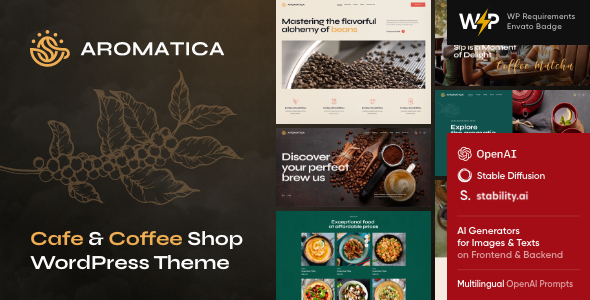 Aromatica - Cafe  Coffee Shop WordPress Theme The Aromatica - Cafe  Coffee Shop WordPress Theme is a beautifully crafted theme designed specifically for cafes