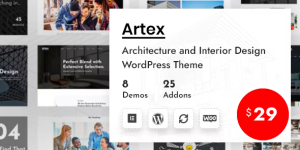 Artex - Architecture  Interior WordPress Theme: A Gateway to Gorgeous Designs If you're looking to design a stunning and professional website for an architecture firm or interior design business