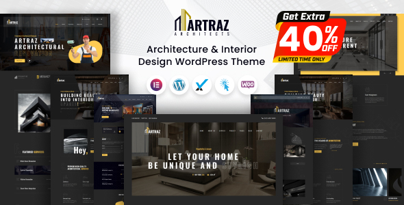 Looking to elevate your architecture and interior design portfolio? Say hello to the Artraz – Architecture and Interior Design WordPress Theme. This sleek