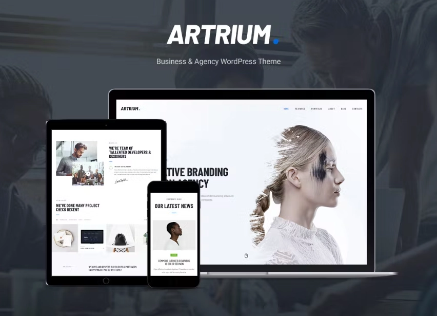 Modern Web Studio  Creative Agency WordPress Theme Artrium is a stylish