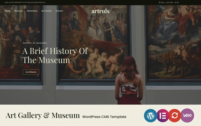 Artruls is a wonderful WordPress CMS template with fantastic features for art and exhibitions. The museum