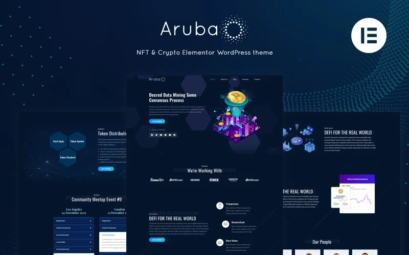 Aruba - Crypto  ICO Elementor WordPress Theme