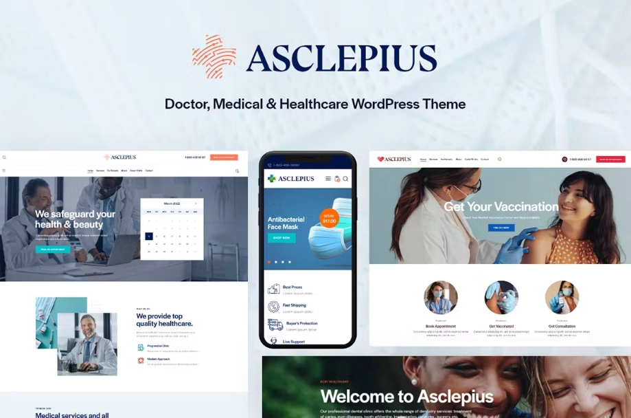 Multi-concept Medical  Healthcare WordPress Theme Asclepius is a modern stylish Medical WordPress theme. It will match your projects for hospital