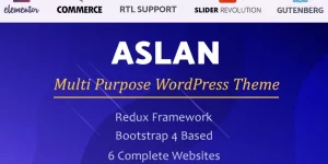 Aslan is a multi-purpose responsive WordPress Theme where you will get various complete demo website such as Agency