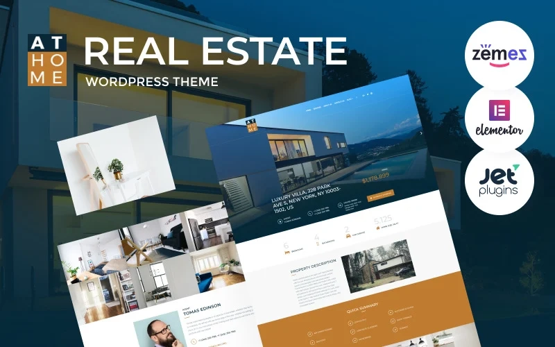 Interested in creating a real estate agency? In a need to set up a great website to promote your services online? We have a solution for you! With our state-of-the-art At Home template