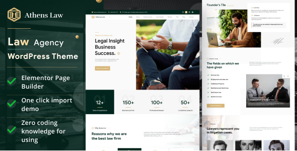 Athens is a modern and professional WordPress theme designed for law agencies. It is fully responsive and customizable