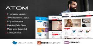 The Atom Responsive WooCommerce WordPress theme is a modern and versatile template that is perfect for any online store. It offers a clean and minimal design