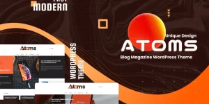 Atoms is an indispensable news  magazine template with a clean