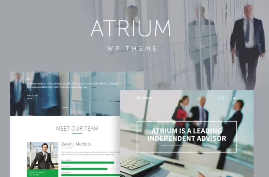 Atrium is a responsive corporate WordPress Theme suitable for business or corporate related projects. The Theme is maintained in a minimalist style with strong color accents. It has a responsive layout that looks great on mobile devices.