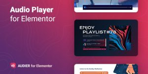 The Audier WordPress plugin is a super customizable audio player for Elementor builder. It is an easy widget to add music