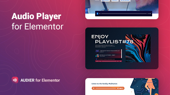 The Audier WordPress plugin is a super customizable audio player for Elementor builder. It is an easy widget to add music