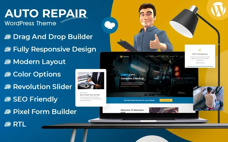 Auto Repair WordPress Theme is a fantastic