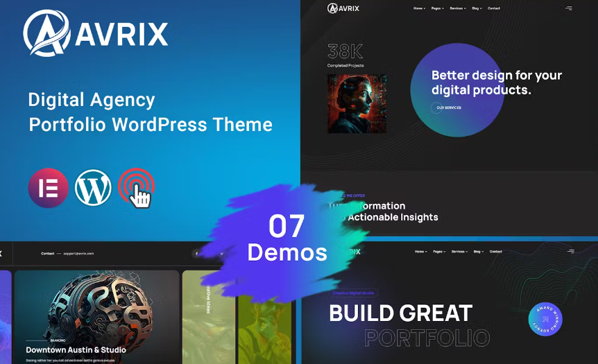 Discover Avrix - Digital Agency Portfolio WordPress