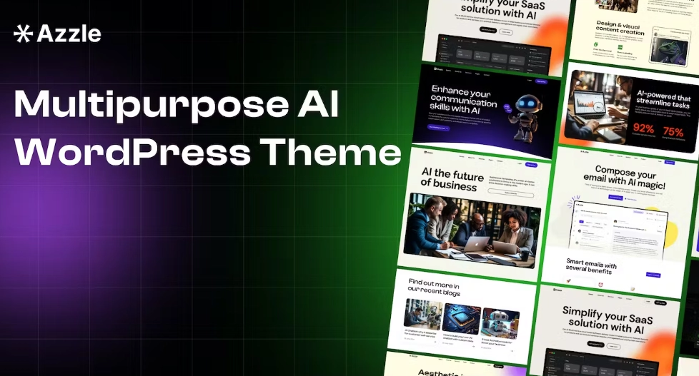 Discover Azzle – the ultimate Elementor WordPress theme for SaaS and tech startups! Perfect for AI agencies and businesses