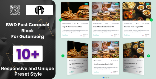 BWD Post Carousel Gutenberg Block is a powerful WordPress plugin that allows you to effortlessly showcase your posts in a stunning