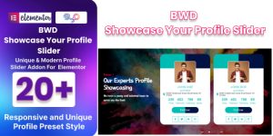 Showcase your profile in style with BWD Showcase Your Profile Slider Addon for Elementor. Create stunning