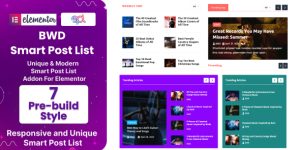 Enhance your WordPress site with the BWD Smart Post List Addon for Elementor. Stylish