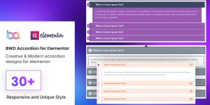 BWD Accordion is a more powerful and customizable Elementor addon by which you can create FAQ