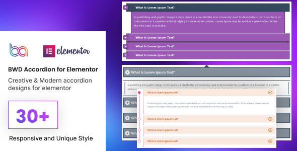 BWD Accordion is a more powerful and customizable Elementor addon by which you can create FAQ