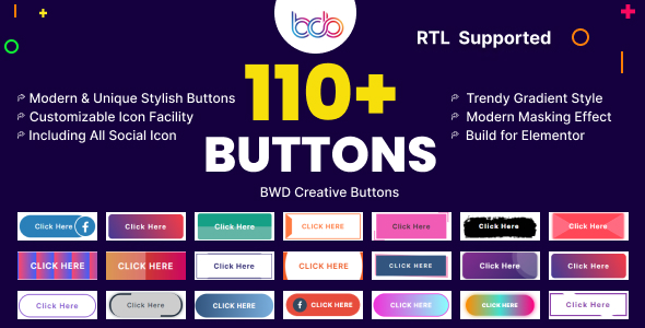 Add flair to your WordPress site with BWD Creative Buttons Elementor Addon. Get 50+ styles