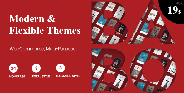 Babo - Modern  Flexible WooCommerce Theme Immerse yourself in the brilliant world of Babo - Modern  Flexible WooCommerce Theme. If you're keen on enhancing your WordPress site with a slick and up-to-date design