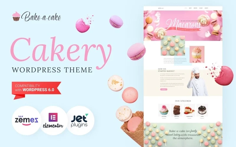 Bake-a-cake is a fully responsive Cakery WordPress theme