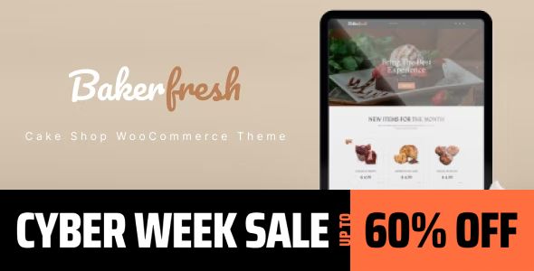 Create a stunning online bakery with BakerFresh - Cake Shop WooCommerce Theme! Easy customization