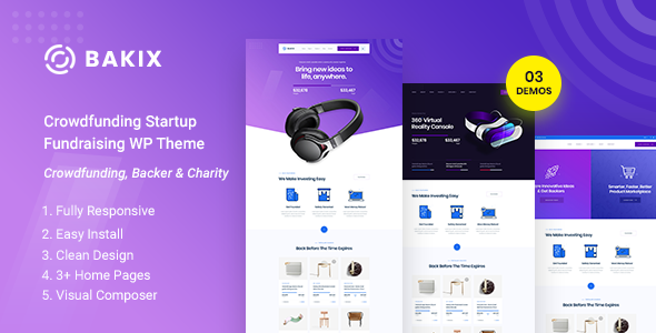 The Bakix Crowdfunding Startup Fundraising WordPress Theme is a versatile and modern theme designed for crowdfunding and fundraising websites. It comes with a clean and professional design