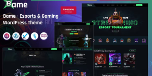 Elevate your gaming site with Bame - the ultimate eSports and Gaming WordPress Theme! Featuring stunning visuals