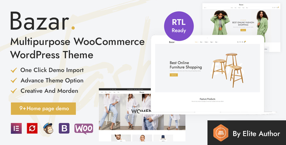 The Bazar Multipurpose WooCommerce WordPress theme is a versatile and feature-rich theme designed for online stores. It offers a modern and responsive design that is suitable for a wide range of products and industries. The theme is compatible with the popular WooCommerce plugin