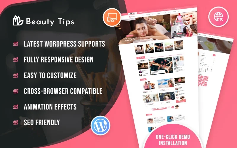 Beauty Tips Blog WordPress Theme is an elegant