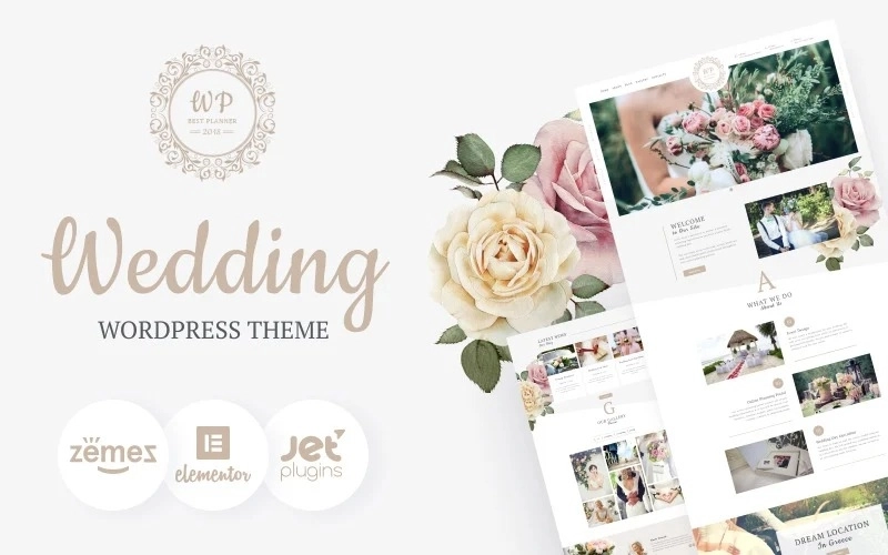 Wedding is one of the most important events in a human’s life. Each girl has been dreaming about this day since childhood. To make this day special you need everything to be on a high level. Create the best website for your wedding planner company using our Belle Fleur wedding…