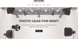 Need the best theme to spice up your photo gear rental website? Meet this fully responsive BestTake in all its glory! This theme is pre-loaded with a captivating and clean design that allows you to forget about any overloaded stuff. Crafted by top industry leaders