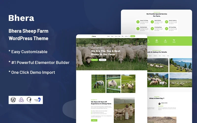 Bhera is a Sheep Farm WordPress theme. You can create websites with anything of new design