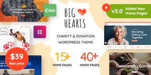 BigHearts Charity  Donation WordPress Theme – Make a Difference with Your Website Want to inspire and motivate your audience for a great cause? Look no further than the BigHearts Charity  Donation WordPress Theme. Created with a purpose