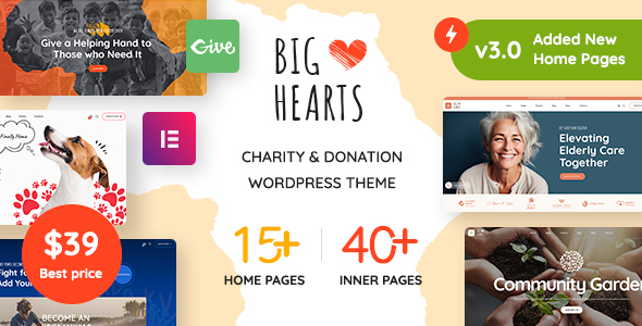 BigHearts Charity  Donation WordPress Theme – Make a Difference with Your Website Want to inspire and motivate your audience for a great cause? Look no further than the BigHearts Charity  Donation WordPress Theme. Created with a purpose