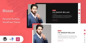 Bissas Personal Portfolio WordPress Theme with a Modern Style Design perfect for all type of Creative field like Freelancer