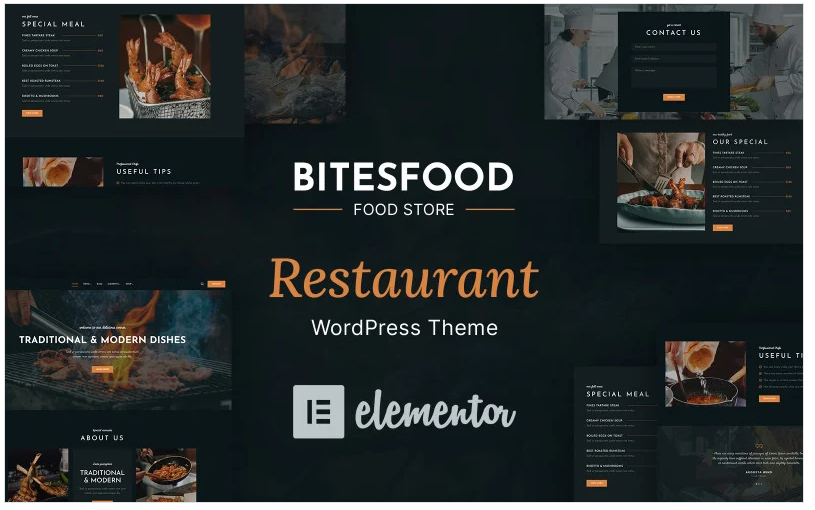 Discover Bitesfood - the ultimate Cafe and Restaurant WordPress Theme! With stunning designs