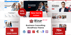 The Bizup - Business Consulting WordPress Theme is a versatile and powerful theme designed to cater to the needs of business consultants