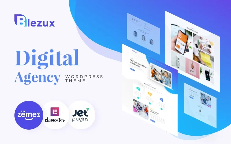 Promote your digital agency the most creative way using Blezux theme. You will be able to show information about your company