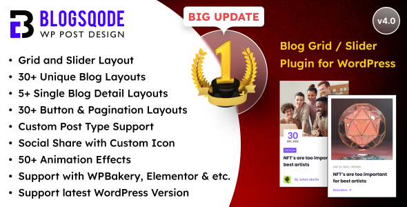 Blogsqode is an effective and user-friendly way to beautify your blog pages on your websites. Its a very popular plugin for a websites WordPress blog to attract more clients as well as more blog visitors. Blog Designer makes your blog section more intuitive without no coding skills. Its very easy…