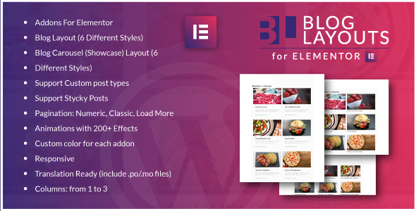 Welcome to Blog Layouts for Elementor. With this awesome plugin you can build your blog layout in 1 minute using Elementor. In this plugin are included 2 elementor widget (Classic and Carousel Layout) with 6 differents blog style.Required  Elementor  installed if you want use this plugin. Because this is an…