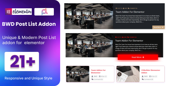 “BWD Post List” is a lightweight Elementor base WordPress plugin to add an attractive Post List layout to your website without any coding knowledge. There is 22 unique preset Post List that looks awesome. For Kind information