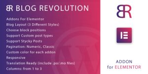 Welcome to Blog Revolution for Elementor. With this awesome plugin you can build your blog layout in 1 minute using elementor. You can choose your block position to create your favorite widget blog layout. This plugin include 1 elementor widget with 3 differents blog style. Features:​ Addons For Elementor Blog…