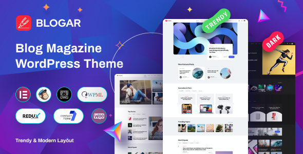 Blogar – Blog Magazine WordPress Theme Hey there