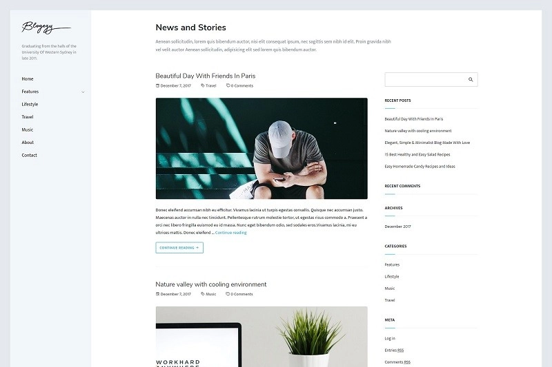 Blogezy is fully responsive WordPress blog theme. Its awesome and clean design makes its first choice of who looking for personal blog websites. We have also provide amazing functionality like one-touch demo import